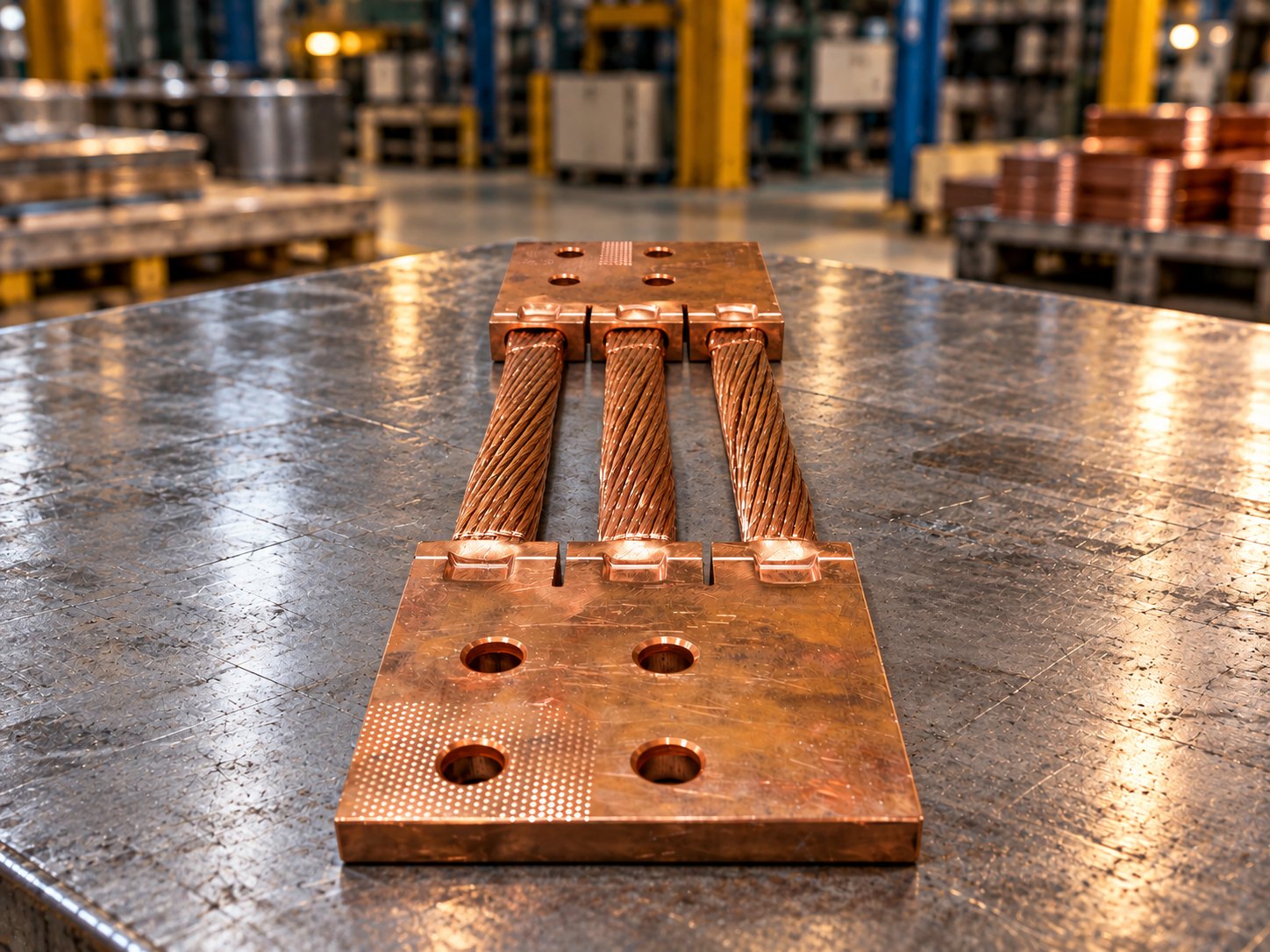 Copper electrical connector with braided cables